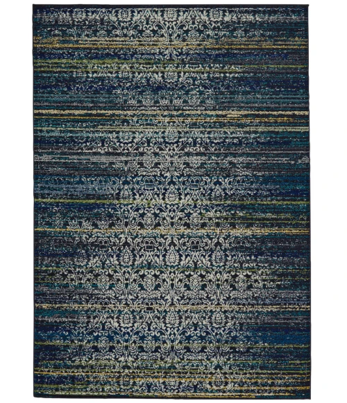 Feizy Brixton Bohemian & Eclectic Abstract, Blue/Ivory/Green, 10' x 13'-2" Area Rug