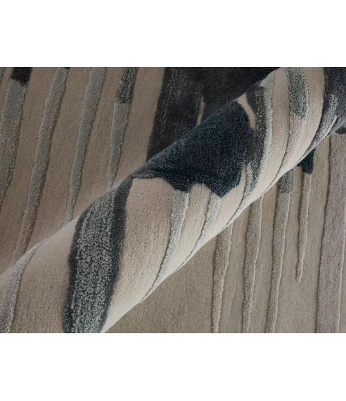 Feizy Anya Industrial Abstract, Ivory/Blue/Gray, 2' x 3' Area Rug