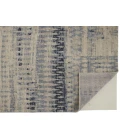 Feizy Palomar Hand-Knot Abstract Area Rug, Light Beige/Denim Blue, 2x6in x 8ft
