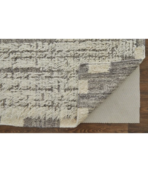 Feizy Ashby Casual Stripes, Ivory/Gray, 9' x 9' Round Rug