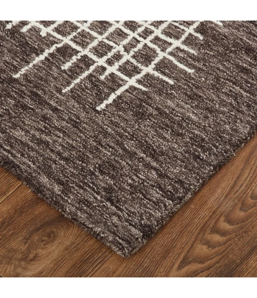 Feizy Maddox Modern Tufted Architectural Rug, Chocolate Brown, 3ft-6in x 5ft-6in