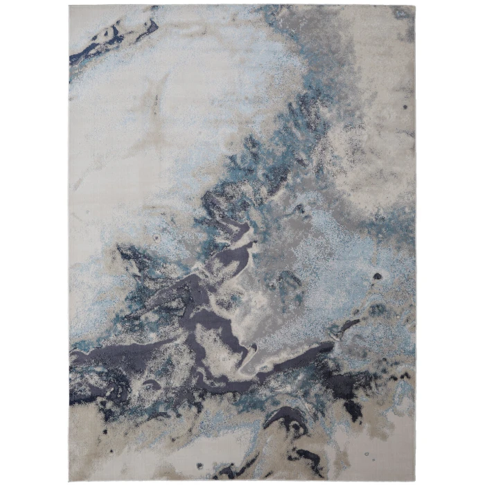 Feizy Astra Industrial Abstract, Blue/Gray/Ivory, 1'-8" x 2'-10" Area Rug