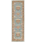 Feizy Beall Luxury Wool Rug, Ornamental Floral, Cool Blue, 2ft - 6in x 8ft, Runner