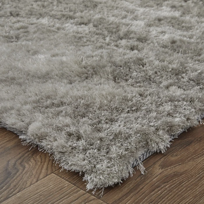 Feizy Indochine Luxury & Glam Solid, Gray/Silver, 8' x 8' Round Rug