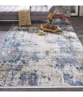 Feizy Cadiz Industrial Abstract, Ivory/Tan/Blue, 9'-9" x 13'-2" Area Rug