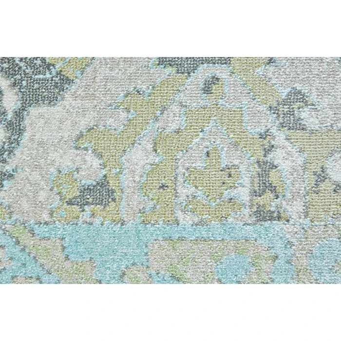 Feizy Katari Vintage Floral & Botanical, Blue/Green/Gray, 8' x 8' Round Rug