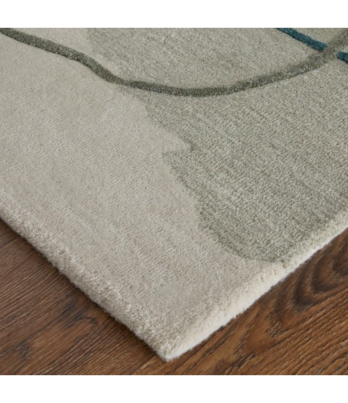Feizy Anya Industrial Abstract, Blue/Gray/Ivory, 12' x 15' Area Rug