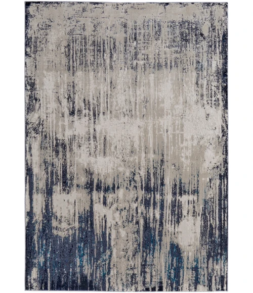 Feizy Indio Contrasting Beige/Blue Rug, 6'-7" X 9'-6" Area Rug