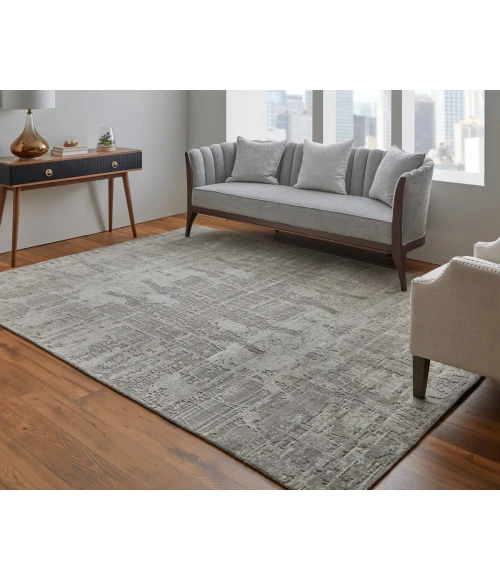 Feizy Eastfield Casual Abstract, Gray/Ivory, 2'-6" x 10' Runner
