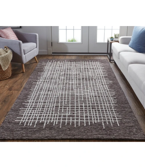 Feizy Maddox Modern Tufted Architectural Rug, Chocolate Brown, 3ft-6in x 5ft-6in