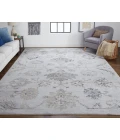 Feizy Macklaine Transitional Metallic Rug,Silver Gray/Ivory, 10ft x 13ft-2in Area Rug
