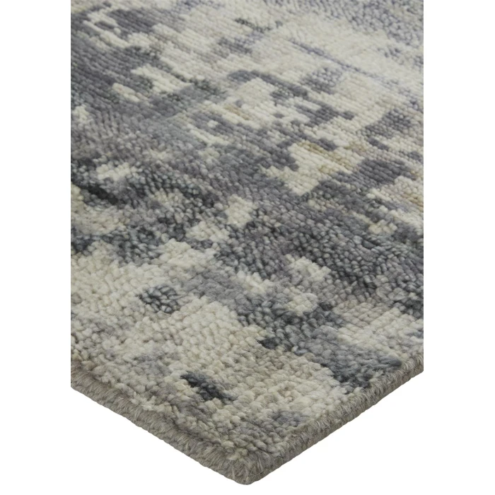 Feizy Palomar Luxe Hand-Knot Area Rug, Charcoal Gray/Light Beige, 11x6in x 15ft