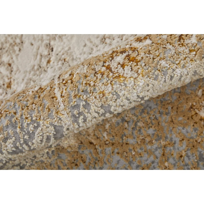 Feizy Aura Luxury & Glam Abstract, Ivory/Brown/Gray, 1'-8" x 2'-10" Accent Rug