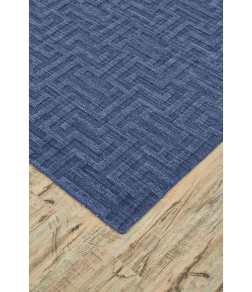 Feizy Gramercy Industrial Geometric, Blue, 5'-6" x 8'-6" Area Rug