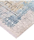 Feizy Cadiz Industrial Abstract, Blue/Gray/Gold, 13' x 20' Area Rug