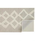 Feizy Anica Moroccan Wool Tufted Rug, Moroccan Style, Taupe/Ivory, 4ft x 6ft Accent Rug