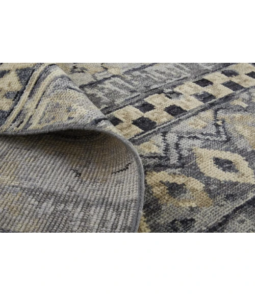 Feizy Palomar Luxe Hand-Knot Abstract Accent Rug, Gray/Denim Blue, 2ft x 3ft