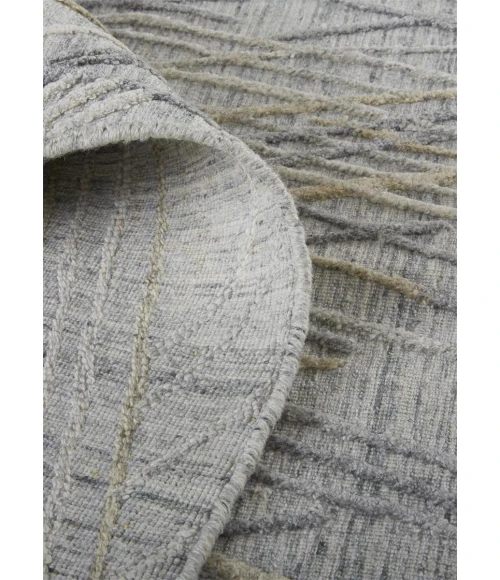 Feizy Elias Abstract Diamond Accent Rug, High/Low, Oyster Gray/Taos Taupe, 2ft x 3ft