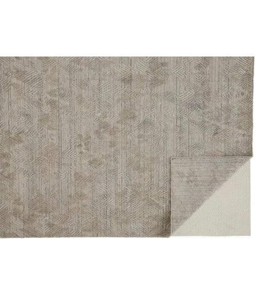 Feizy Elias Abstract Chevron Rug, Oyster Gray/Taos Taupe, 5ft x 8ft Area Rug
