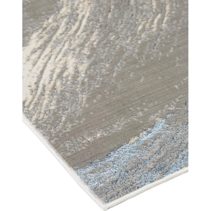 Feizy Azure Industrial Abstract, Gray/Ivory/Blue, 8' x 11' Area Rug