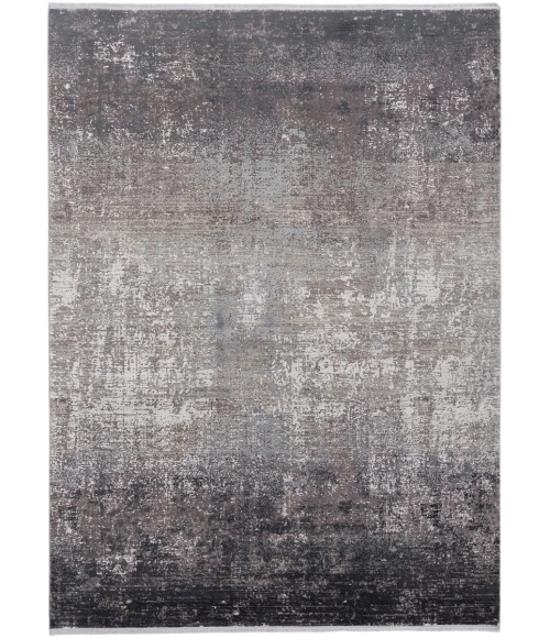Feizy Cadiz Gradient Watercolor Area Rug, Silver Gray/Black, 4ft-10in x 7ft-10in