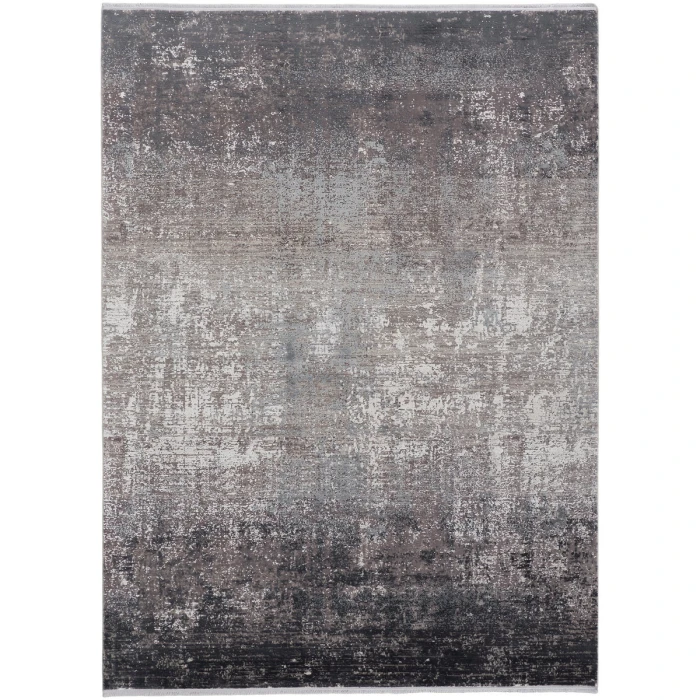 Feizy Cadiz Gradient Watercolor Rug, Silver Gray/Black, 9ft-9in x 13ft-2in Area Rug