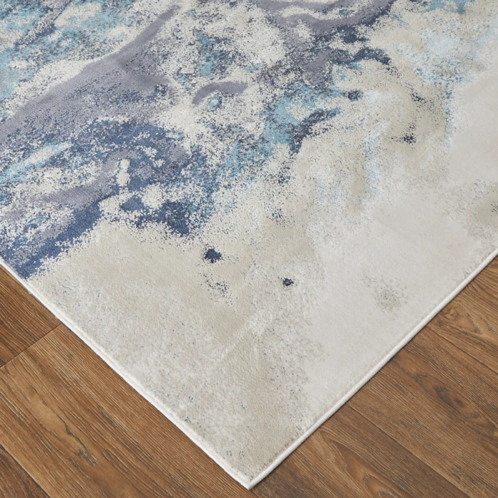 Feizy Astra Industrial Abstract, Blue/Gray/Ivory, 1'-8" x 2'-10" Area Rug