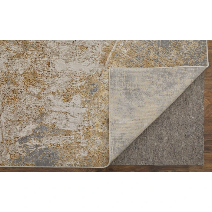 Feizy Aura Luxury & Glam Abstract, Ivory/Brown/Gray, 1'-8" x 2'-10" Accent Rug