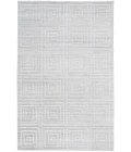 Feizy Redford Minimal Viscose Rug, White/Gray, 5' x 8' Area Rug