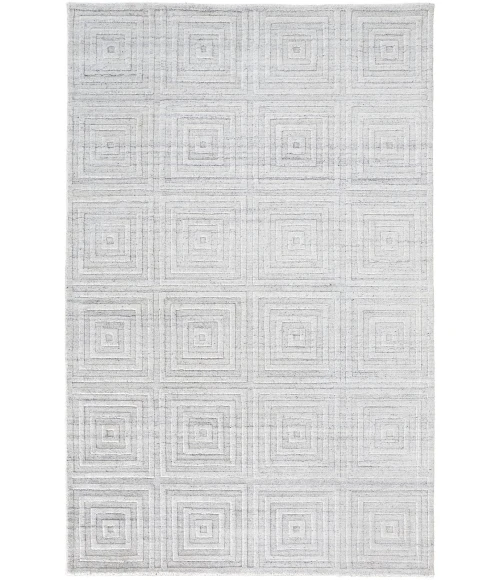 Feizy Redford Minimal Viscose Rug, White/Gray, 5' x 8' Area Rug