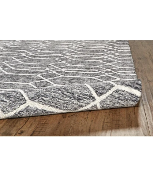 Feizy Belfort Cottage Trellis & Lattice, Gray/Black/Ivory, 12' x 15' Area Rug