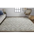 Feizy Beall Luxury Wool Rug, Arts and Crafts, Beige, 5ft - 6in x 8ft - 6in Area Rug