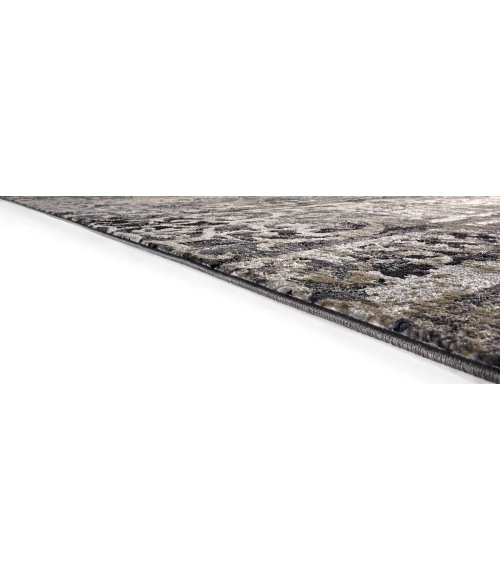 Feizy Kano Casual Distressed, Gray/Ivory/Taupe, 8'-9" x 8'-9" Round Rug