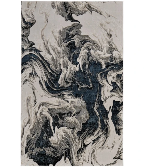 Feizy Micah Industrial Abstract, Ivory/Black/Taupe, 6'-7" x 9'-6" Area Rug