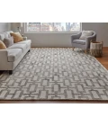 Feizy Lorrain Bohemian & Eclectic Geometric, Ivory/Taupe, 10' x 10' Round Rug