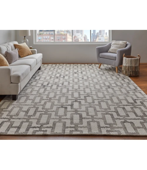 Feizy Lorrain Bohemian & Eclectic Geometric, Ivory/Taupe, 10' x 10' Round Rug