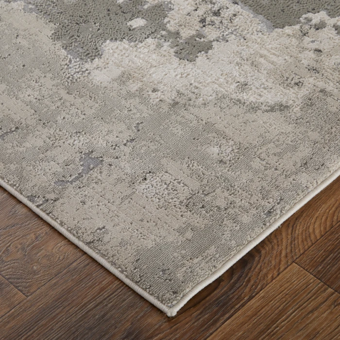 Feizy Prasad Casual Watercolor, Ivory/Gray, 8' x 11' Area Rug