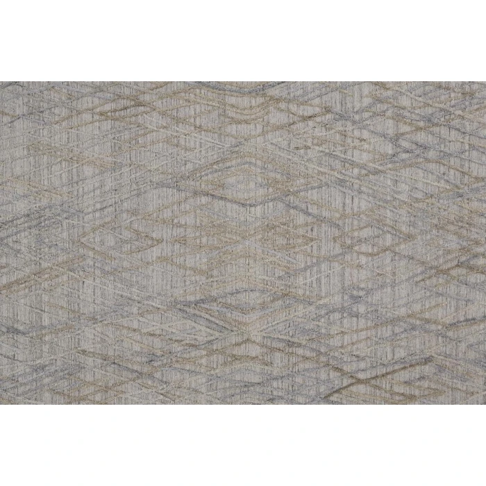 Feizy Elias Abstract Diamond Runner, High/Low, Silver Gray/Blue, 2ft - 9in x 8ft