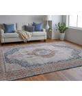 Feizy Marquette Bohemian & Eclectic Medallion, Gray/Red/Blue, 2'-8" x 10' Runner