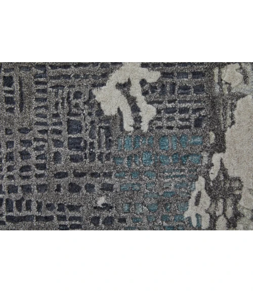 Feizy Zarah Bohemian & Eclectic Abstract, Ivory/Gray/Blue, 10' x 14' Area Rug