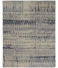 Feizy Palomar Hand-Knot Abstract Area Rug, Light Beige/Denim Blue, 8x6in x 11x6in