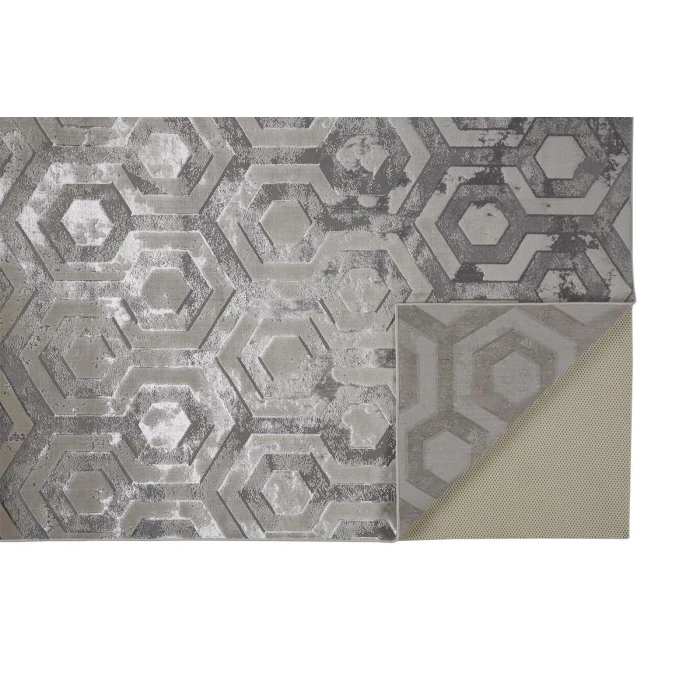 Feizy Micah Luxury & Glam Distressed, Gray/Taupe/Silver, 13' x 20' Area Rug