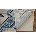 Feizy Indio Casual Herringbone, Ivory/Blue/Gray, 9'-2" x 12' Area Rug