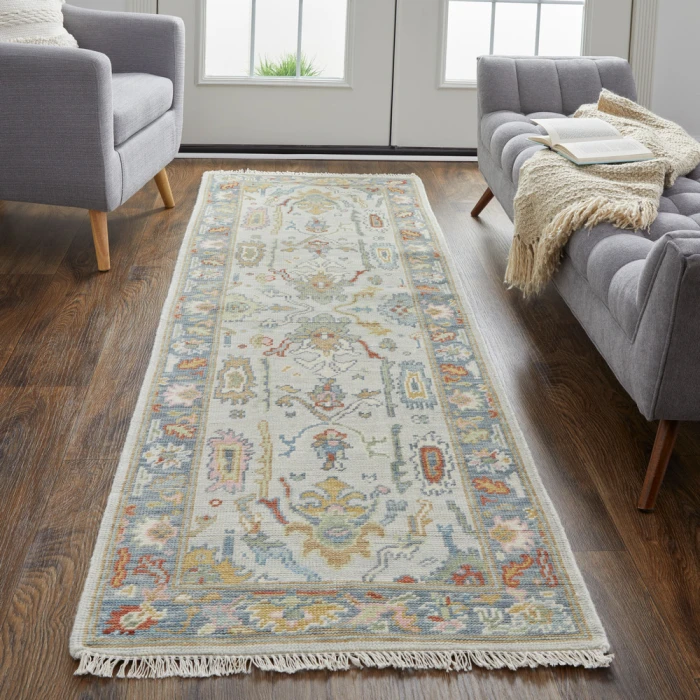 Feizy Karina Persian, Blue/Gray/Gold, 2'-6" x 8' Runner