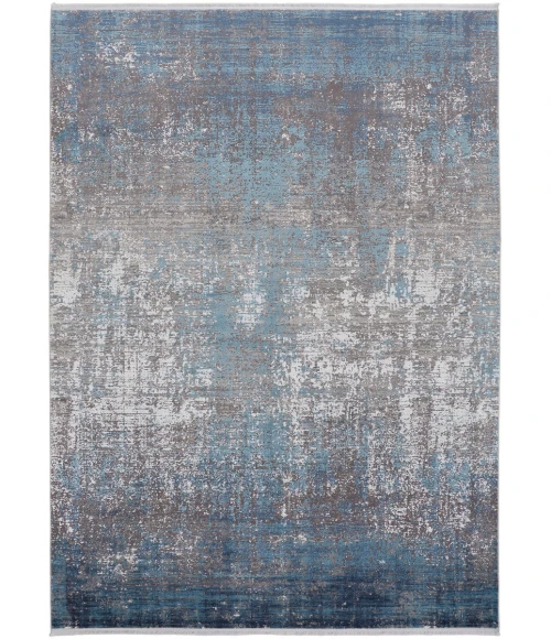 Feizy Cadiz Gradient Watercolor Rug, Blue/Silver Gray, 4ft-10in x 7ft-10in Area Rug