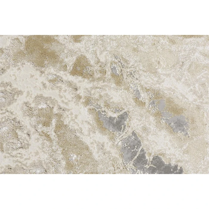 Feizy Aura Industrial Abstract, Ivory/Silver/Gold, 13' x 20' Area Rug