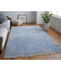 Feizy Caldwell Bohemian & Eclectic Distressed, Blue/Ivory, 9' x 12' Area Rug