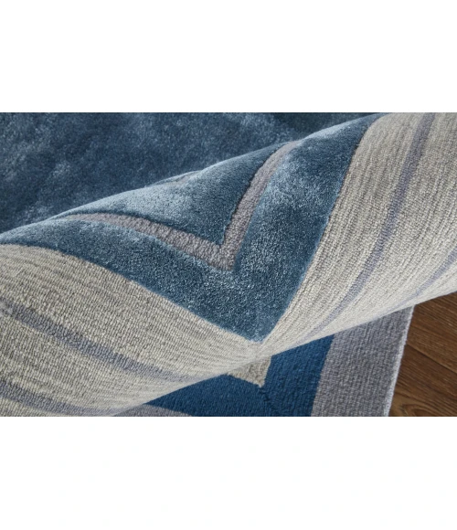 Feizy Nash Luxury & Glam Geometric, Blue/Ivory/Gray, 9' x 12' Area Rug