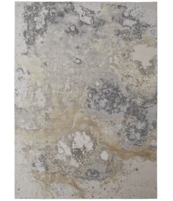 Feizy Astra 39L3F GRAY/GOLD Area Rug 6 ft. 7 in. X 9 ft. 6 in. Rectangle
