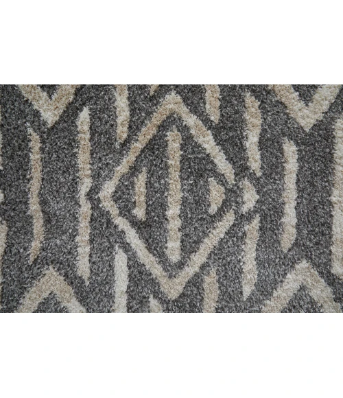 Feizy Mynka Bohemian & Eclectic Diamond, Gray/Ivory, 7'-11" x 10' Area Rug